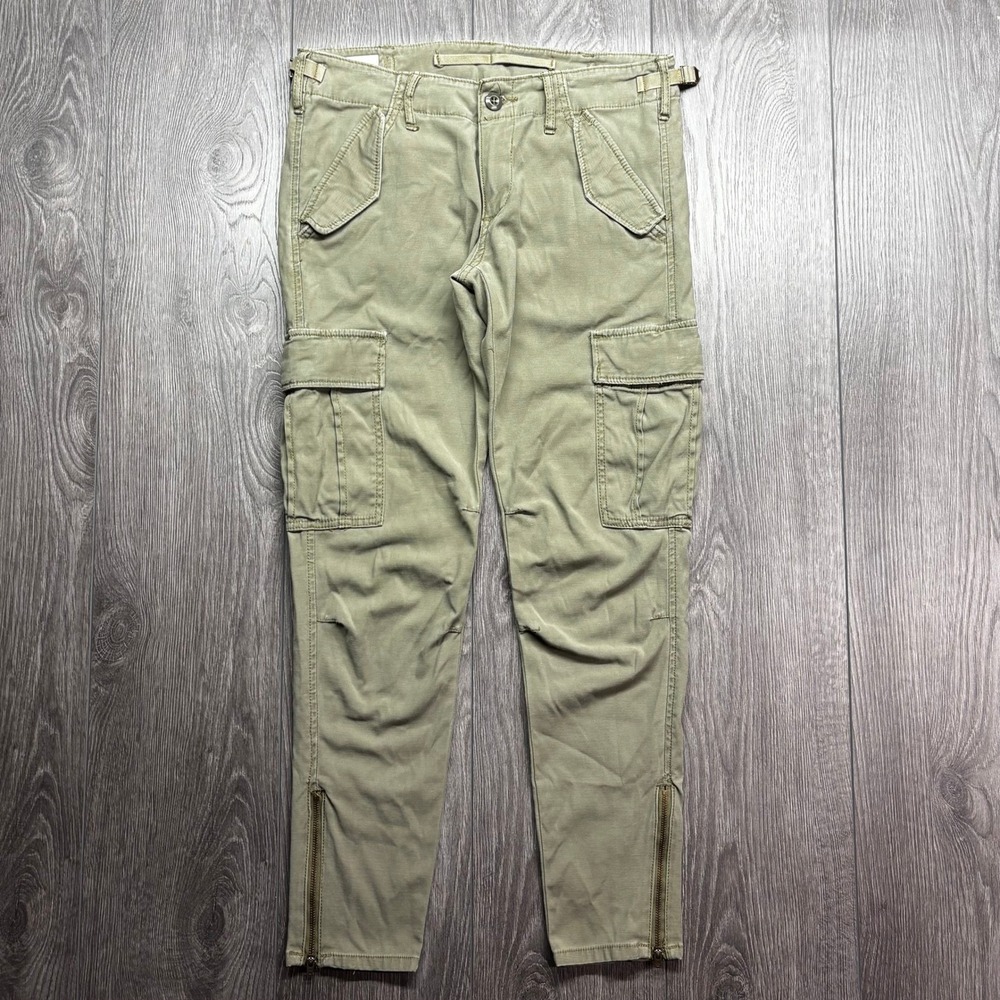 Denim & Supply Ralph Lauren Mens 29 Olive Green Slim Ankle Zip Cargo Pants